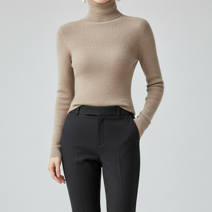 Women's casual turtleneck pullover sweater