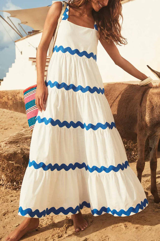 Flowing Tiered Sleeveless Maxi Dress