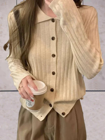 Women's luxury sweater with polo collar