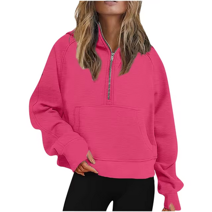 Women's half-zip jacket with hood