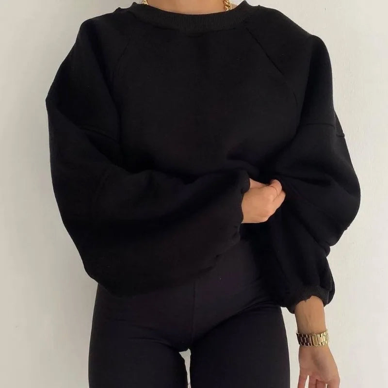 Women's chic loose crewneck sweater