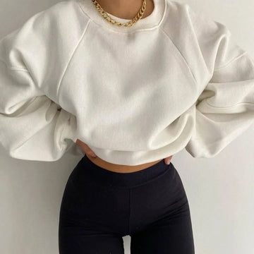 Women's chic loose crewneck sweater