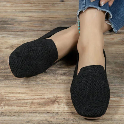 Women's Slip-On Loafers - Breathable Knit Mesh - Lightweight & Flexible - Round Toe