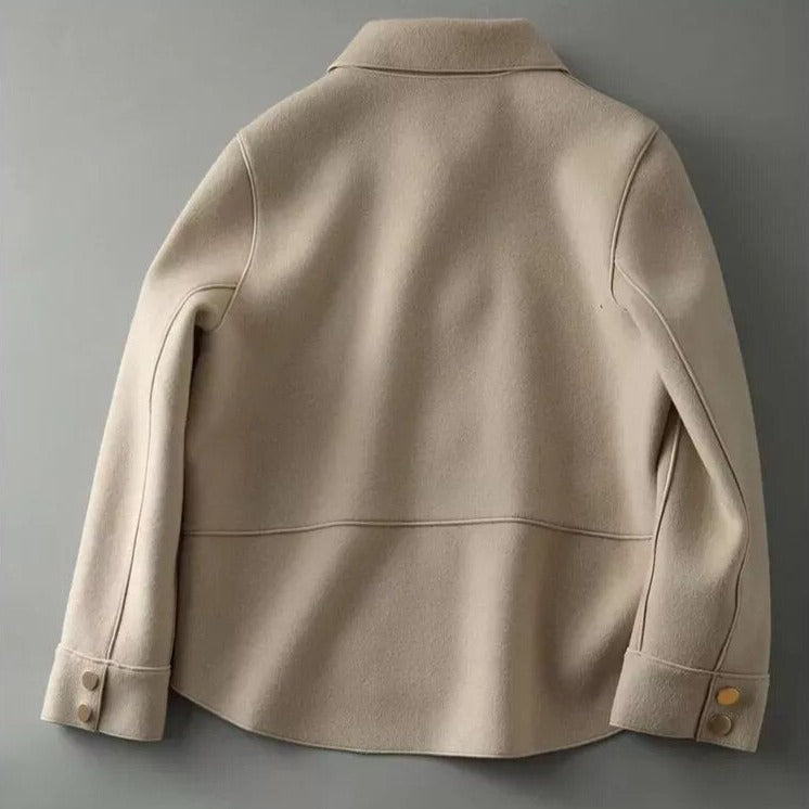 Boxy Fit Wool Button Front Jacket 
