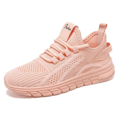 Men’s Athletic Sneakers - Breathable Knit Mesh - Cushioned Sole - Lace-Up Casual Shoes