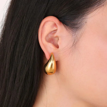 Roberta - chunky gold plated tear drop earrings