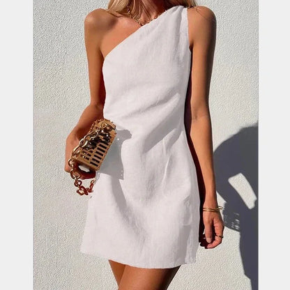 Women’s One-Shoulder Dress – Fitted Silhouette – Elegant Asymmetrical Design