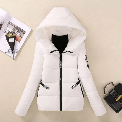 Women's hooded winter parka warm padded jacket