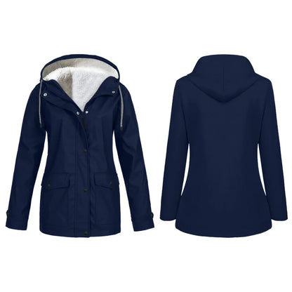 Women's waterproof fleece hooded jacket