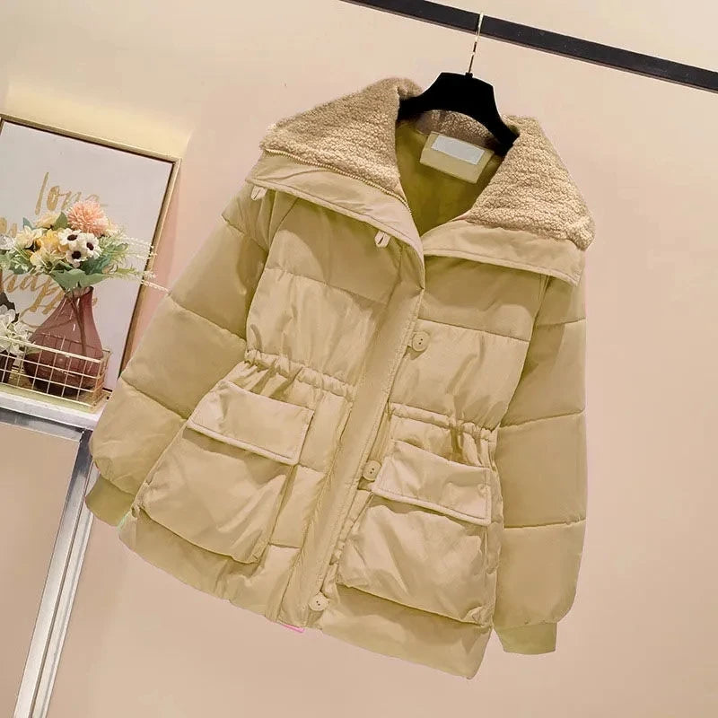 Stand Collar Puffer Coat with Pockets