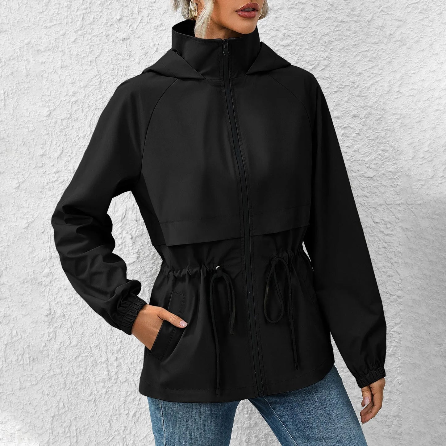 Stylish hooded utility jacket for women