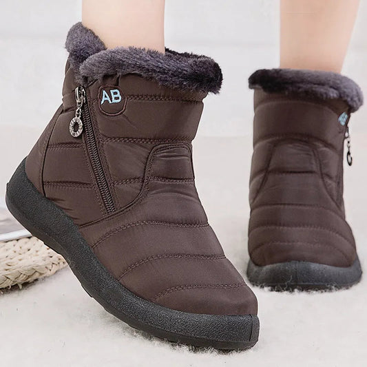 Water-Resistant Plush Fur Lined Snow Boots 