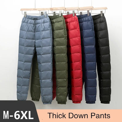 Women's winter high waist puffer straight pants