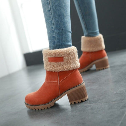 Sienna Ankle Boots | Fur Trim Block Heel Ankle Boots