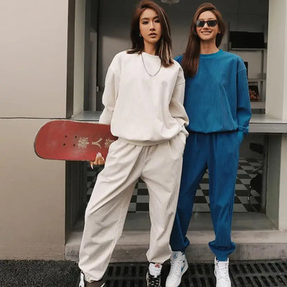 Women's casual athleisure  sweater and matching pants set