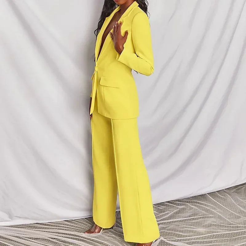 Women's urban elegant blazer two-piece set