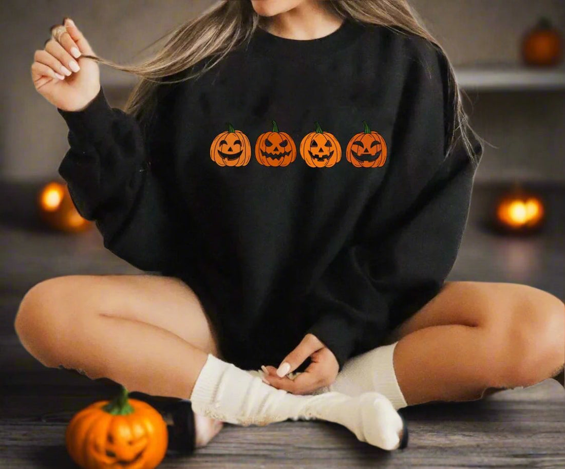 Women's spooky four pumpkins sweatshirt