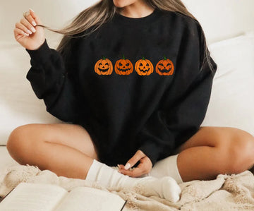 Women's spooky four pumpkins sweatshirt