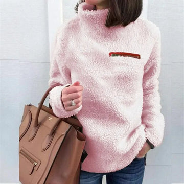 Woman's turtle neck sweater with stylish zipper pocket
