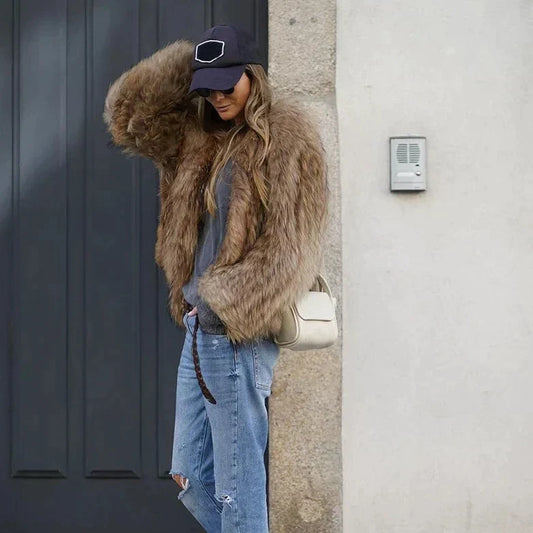 Faux Fur Plush Winter Coat