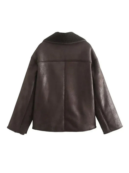 Women's thickened suede jacket