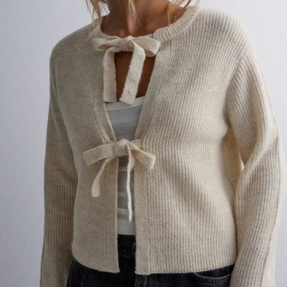Women’s loose lace-up cardigan