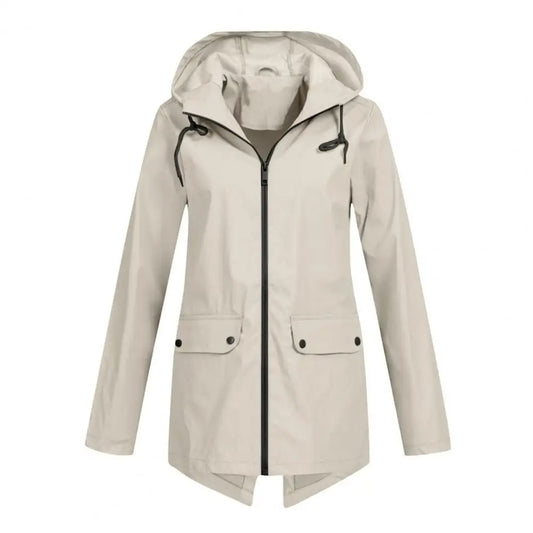 Windproof Hooded Mid-Length Coat
