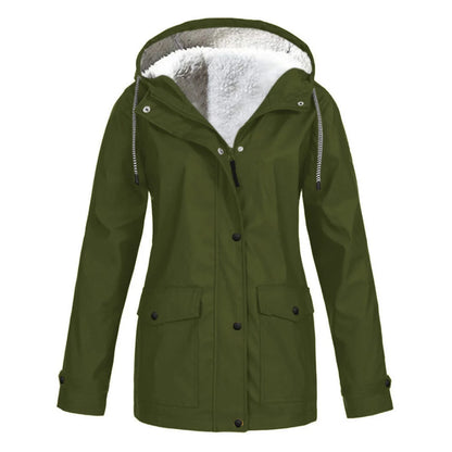 Women's waterproof fleece hooded jacket