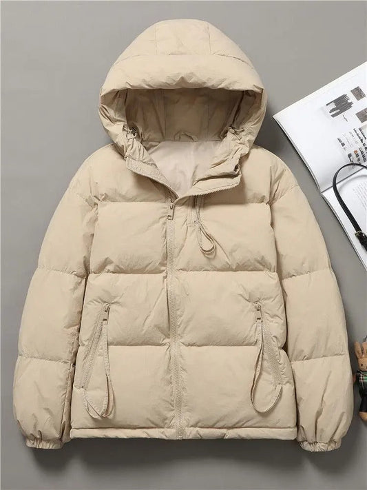 Loose Fit Hooded Winter Casual Short Jacket