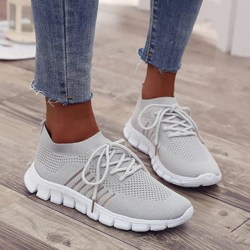 Women's trendy mesh platform sneakers sock shoes