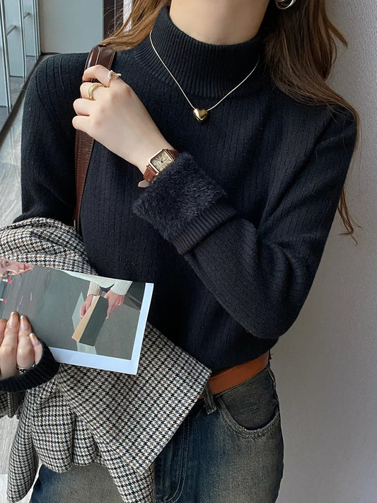 Slim Stretch Fit Ribbed Knit Sweater 