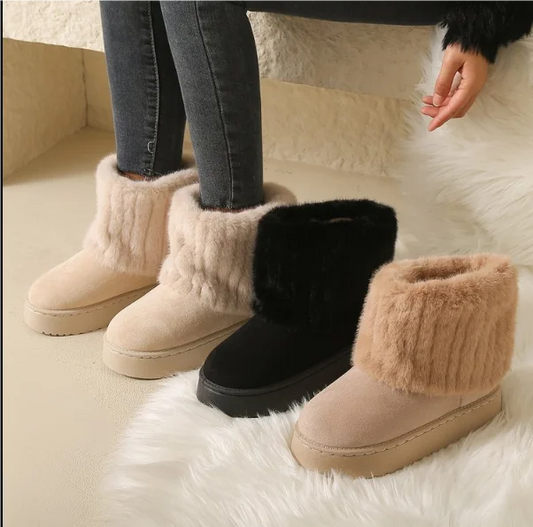 Thick-Soled Mid-Calf Snow Boots