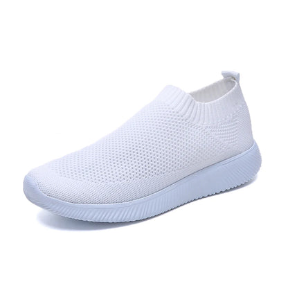 Women's Slip-On Sneakers - Breathable Knit - Lightweight Cushioned Sole - Casual Wear