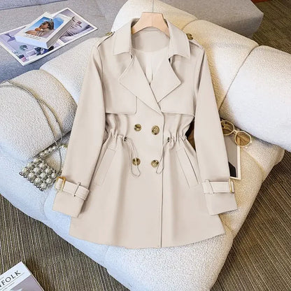 Women's elegant  medium length  petite trench coat