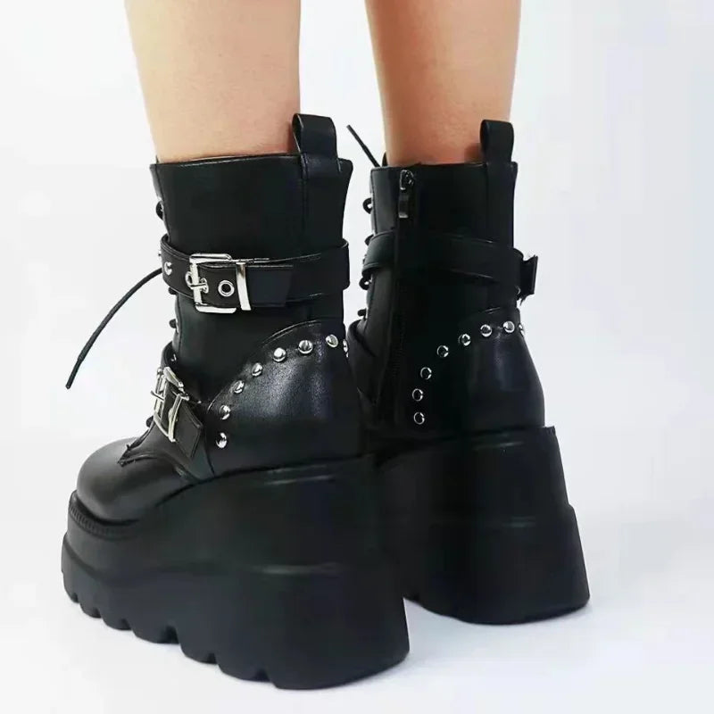 Women's effortless gothic elegance ankle boots