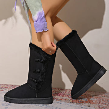 Women's platform snow boots mid-calf warm winter shoes