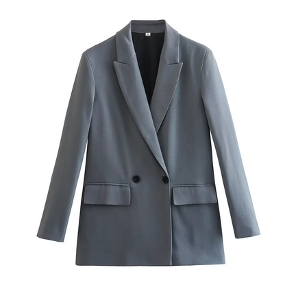 Women’s Blazer – Double-Breasted – Tailored Fit – Notch Lapel – Flap Pockets