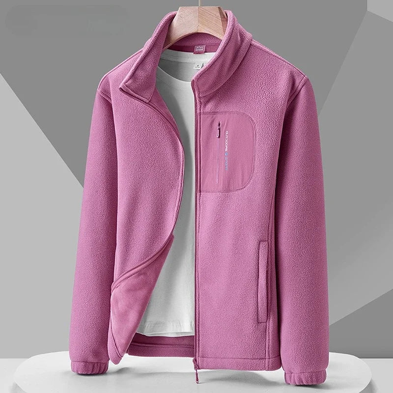 Women’s Fleece Jacket – Polar Fleece – High Collar – Zip Front – Elastic Cuffs