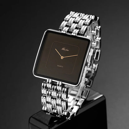 Isla Slim Profile Square Wristwatch | Square Case Link Bracelet Wristwatch