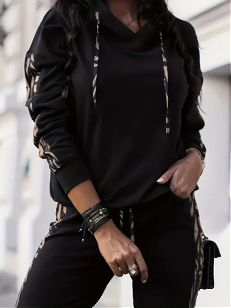 Women's casual set of pants and hoodie
