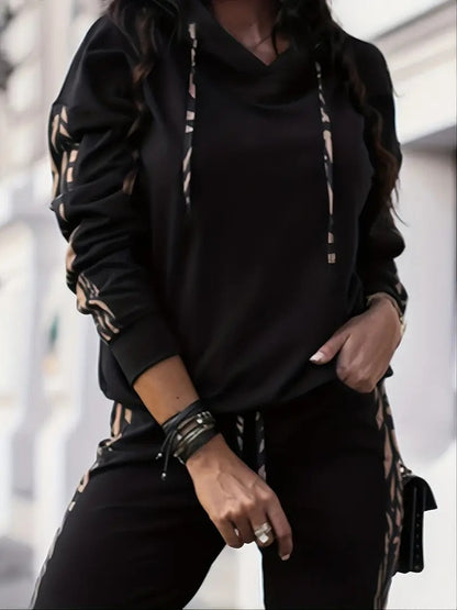 Women's casual set of pants and hoodie