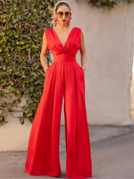 Elegant Lightweight Wide-Leg Jumpsuit