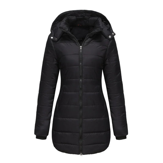 Removable Quilted Hood Winter Puffer Jacket