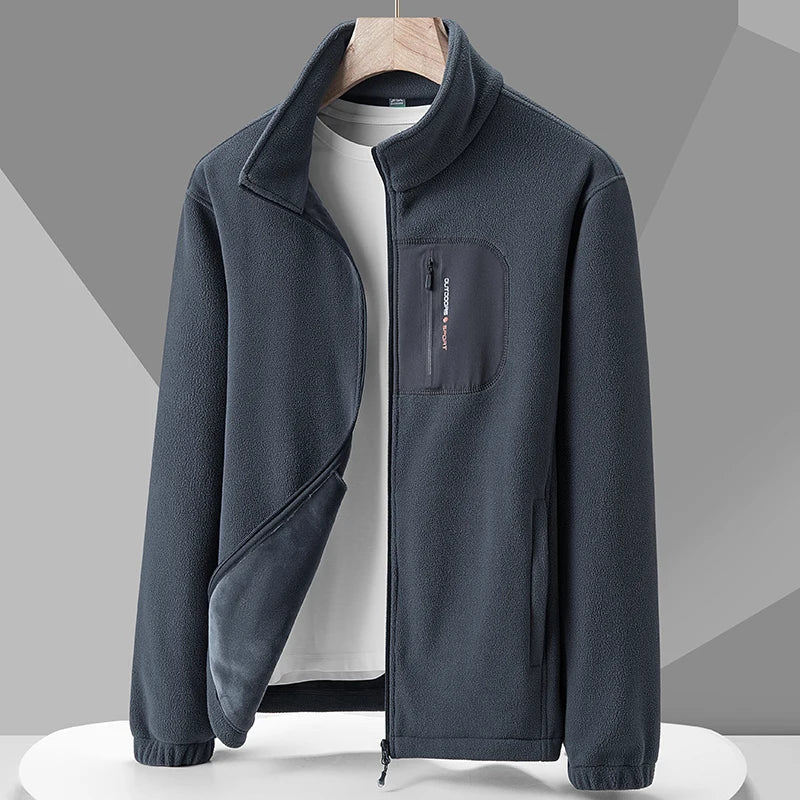 Women’s Fleece Jacket – Polar Fleece – High Collar – Zip Front – Elastic Cuffs