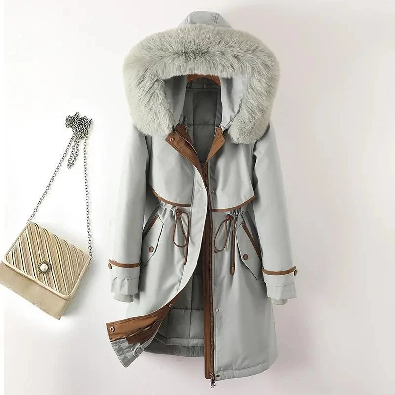 Nara - women's detachable inner hooded padded mid-length jacket