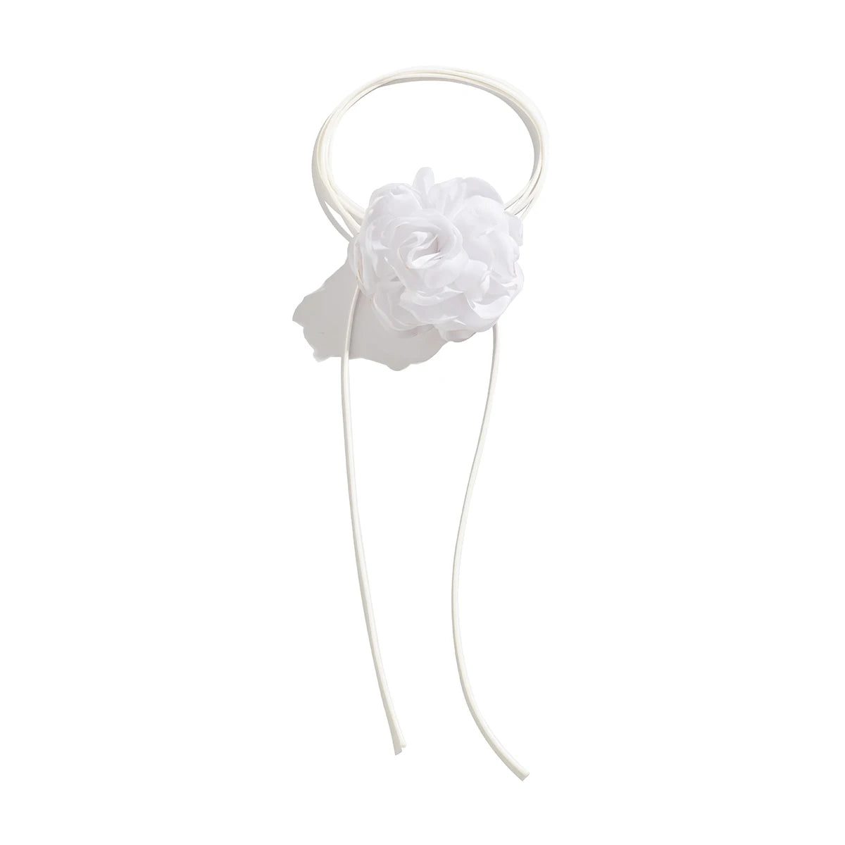 Women's elegant goth satin rose clavicle choker necklace
