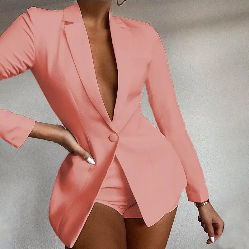 Women two piece blazer suit