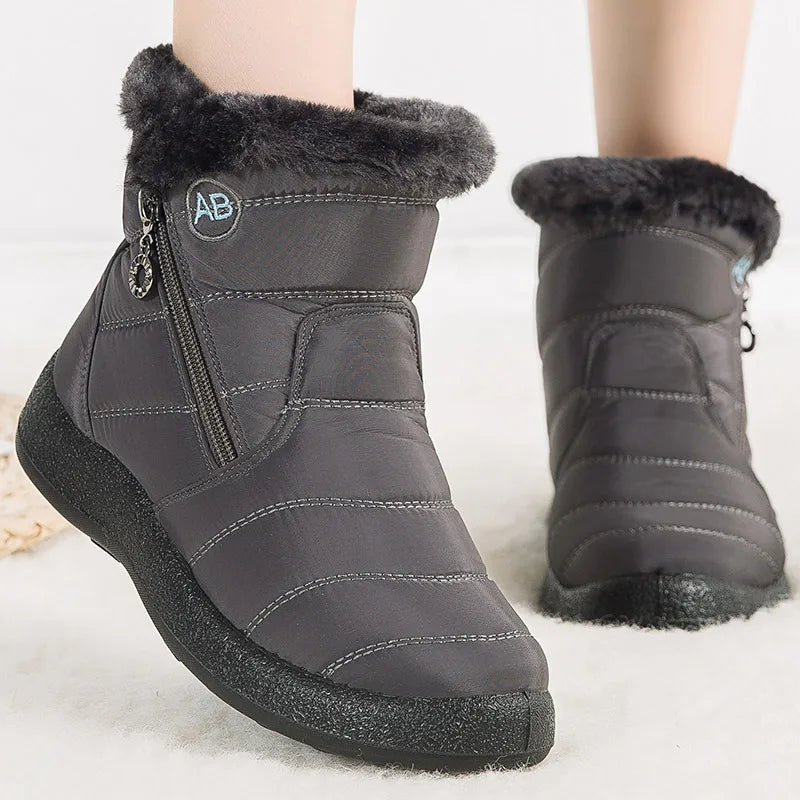 Water-Resistant Plush Fur Lined Snow Boots 