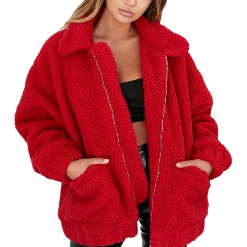 Elegant Faux Fur Teddy Coat