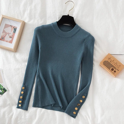 Women's knit turtleneck pullover autumn winter sweater